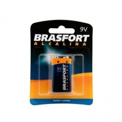 PILHA BRASFORT ALCALINA BATERIA 9V C/1 CART 1