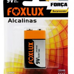 PILHA FOXLUX ALCALINA BATERIA 9V C/1 CART 1