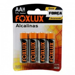 PILHA FOXLUX ALCALINA PEQUENA AA C/4 CART 1