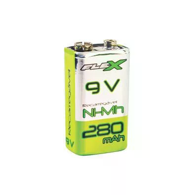 PILHA RECARREGAVEL FLEX 9V C/1 280MAH CART 1