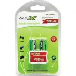 PILHA RECARREGAVEL FLEX AA C/2 2900MAH CART 1
