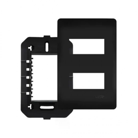 PLACA FAME HABITAT BLACK 4X2 C/SUP 2MOD DIST 4073 PC 1