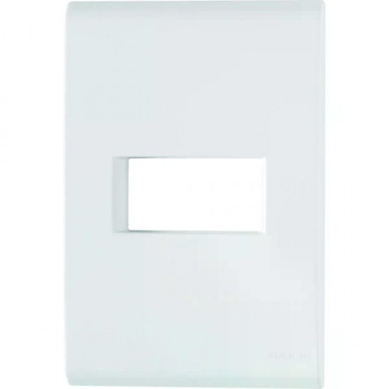 PLACA LIZ 4X2 1 POSTO HORIZONTAL BRANCA 106204 PC 1