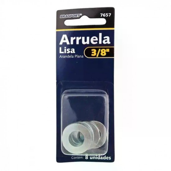 BRASFORT ARRUELA LISA (E) 3/8 C/8 CART 1