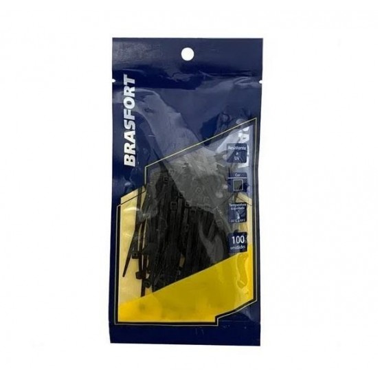 ABRACADEIRA NYLON BRASFORT 2,5 X 100 MM PT C/100 PCTE 1