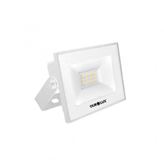 REFLETOR LED OUROLUX   10W 6500K BIV BCO IP65 PC 1