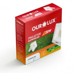 REFLETOR LED OUROLUX   30W 6500K BIV BCO IP65 PC 1