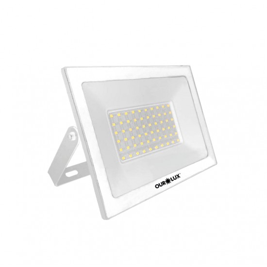 REFLETOR LED OUROLUX   50W 6500K BIV BCO IP65 PC 1