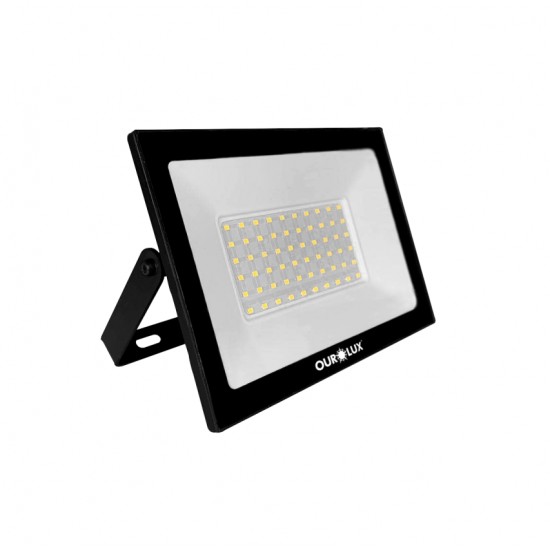 REFLETOR LED OUROLUX   50W 6500K BIV PTO IP65 PC 1