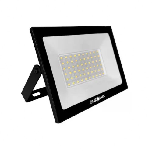REFLETOR LED OUROLUX  100W 6500K BIV PTO IP65 PC 1