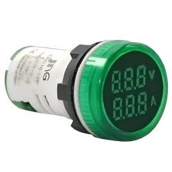 SINALEIRO LED VOLT/AMPER ZAD16-22DG 220V VERDE PC 1