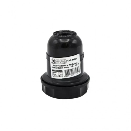 SOQUETE P/ABAJUR FOXLUX PRETO 43.03T CF 1