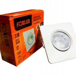 SPOT EMB.SUPER LED FOXLUX QUADRADO 3W 3000K  PC 1