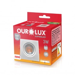 SPOT EMBUTIR QUAD SUPERLED OUROLUX BC 3W 4000K PC 1