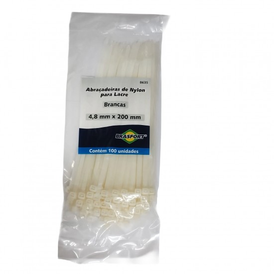 ABRACADEIRA NYLON BRASFORT 4,8 X 200 MM BR C/100 PCTE 1