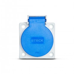 TOMADA EMB QUASAR C/TAMPA 2P+T 10A AZ 250V  PC 1