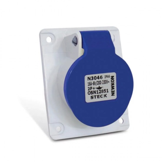 TOMADA EMBUTIR STECK 2P+T 6H 16A 200V AZ N-3046 PC 1