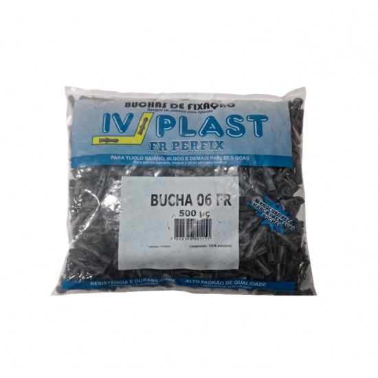 BUCHA FIXACAO IV PLAST 06 P/TIJOLO BAIANO C/500 PCTE 1