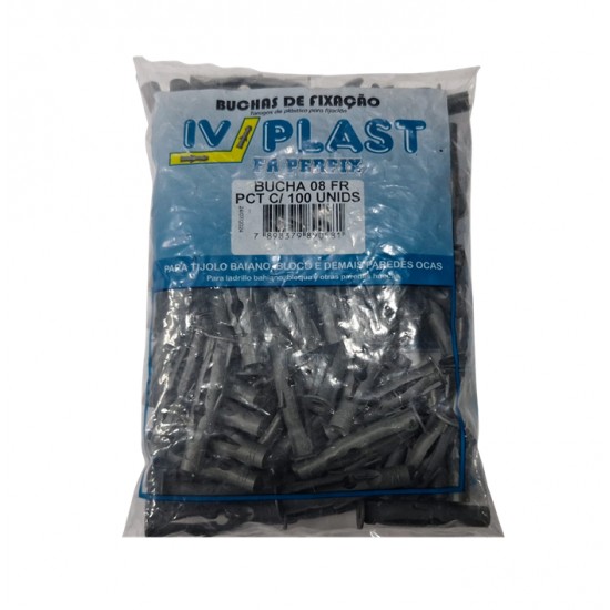 BUCHA FIXACAO IV PLAST 08 P/TIJOLO BAIANO C/100 PCTE 1