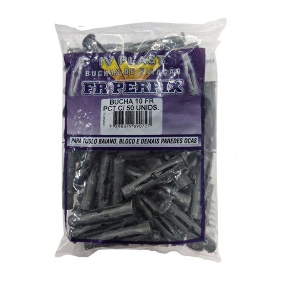 BUCHA FIXACAO IV PLAST 10 P/TIJOLO BAIANO C/050 PCTE 1
