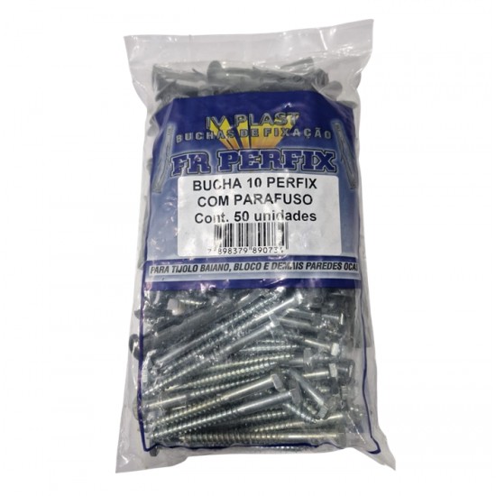 BUCHA+PARF FIXACAO IV PLAST 10 P/TIJ BAIANO C/050 PCTE 1