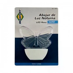 ABAJUR LUZ NOTURNA LED BRASFORT BORBOLETA 127V PC 1