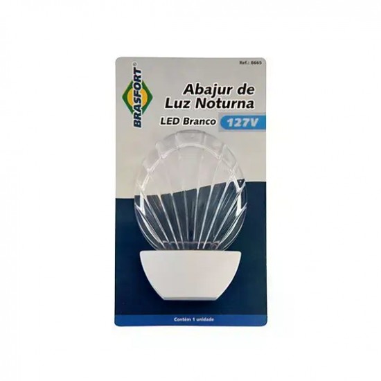 ABAJUR LUZ NOTURNA LED BRASFORT CONCHA 127V PC 1
