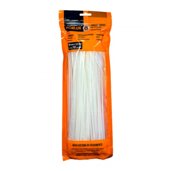 ABRACADEIRA NYLON FOXLUX  4,8 X 280 MM BR C/100 PCTE 1