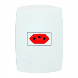 CJ.PEROLA BRANCA C/PL 1 TOMADA 20A VERMELHA PC 1