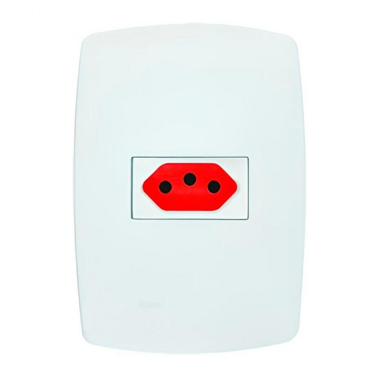 CJ.PEROLA BRANCA C/PL 1 TOMADA 20A VERMELHA PC 1