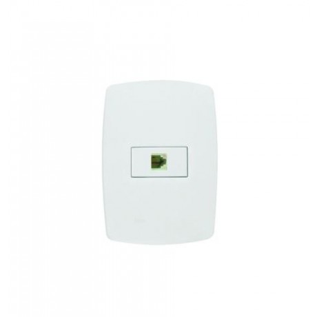 CJ.PEROLA BRANCA C/PL 1 TOMADA RJ11 2 VIAS PC 1