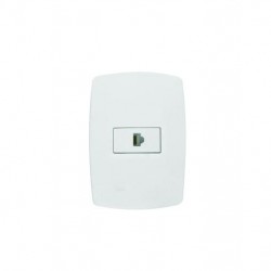 CJ.PEROLA BRANCA C/PL 1 TOMADA RJ45  PC 1