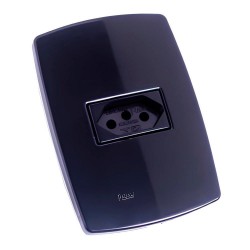 CJ.PEROLA NEGRA C/PL 1 TOMADA  10A PC 1