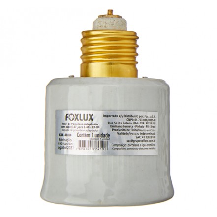 ADAPTADOR P/LAMPADA FOXLUX E27 P/E40 FX04 CF 1
