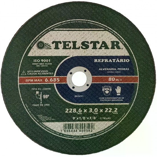 DISCO CORTE REFRATARIO TELSTAR 9-7/8 2T PC 1