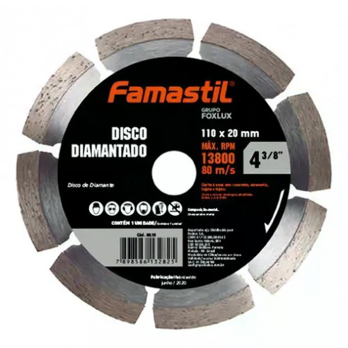 DISCO DIAMANTADO FOXLUX 4.3/8 SEGMENTADO 110X20MM PC 1