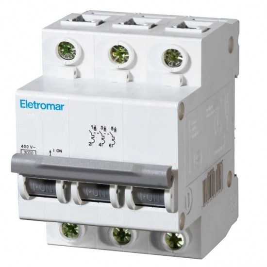 DISJUNTOR TRIPOLAR DIN ELETROMAR 16A B CF 1