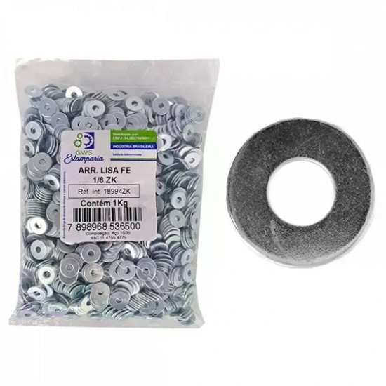 ARRUELA LISA ZINCADA A 1/8  1KG KG 1