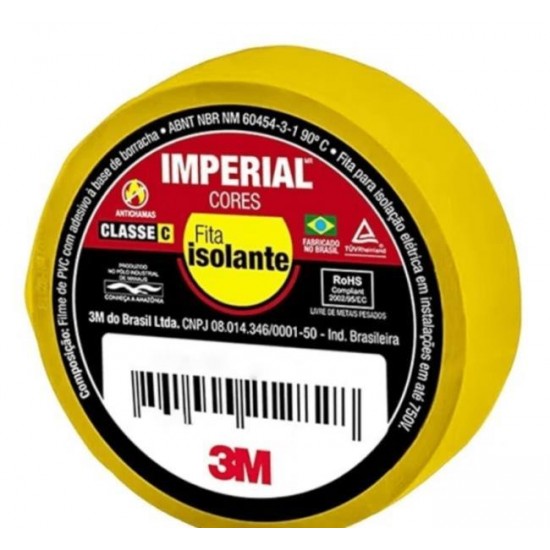 FITA ISOLANTE 3M IMPERIAL 10M AMARELO CF 1