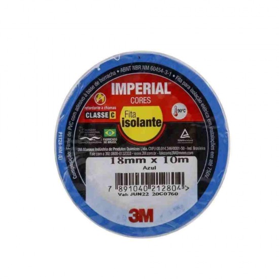 FITA ISOLANTE 3M IMPERIAL 10M AZUL CF 1