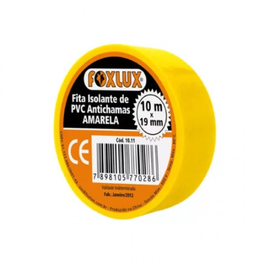 FITA ISOLANTE FOXLUX 10M AMARELO PC 1