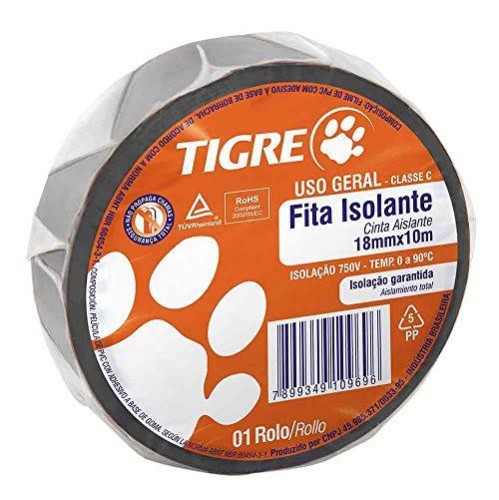 FITA ISOLANTE TIGRE USO GERAL 10MTS PC 1