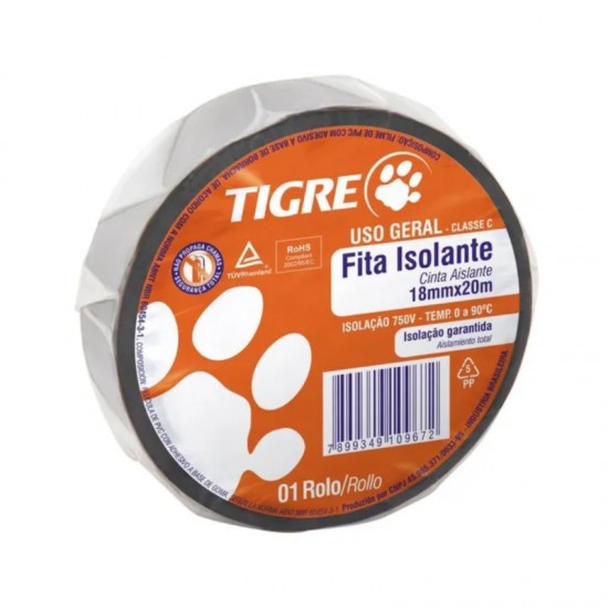 FITA ISOLANTE TIGRE USO GERAL 20MTS PC 1