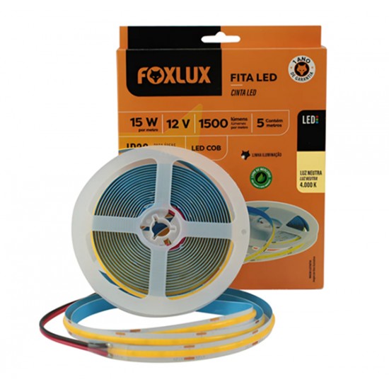 FITA LED FOXLUX COB IP20 15W 12V 4000K C/5MT UN 1