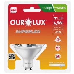 LAMP.AR  70 LED OUROLUX  4,5W GU10 6500K BIV 24G PC 1