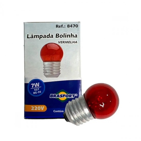 LAMP.BOLINHA BRASFORT  7X220V VERMELHA PC 1