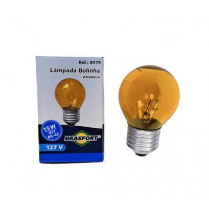 LAMP.BOLINHA BRASFORT 15X127V AMARELA PC 1