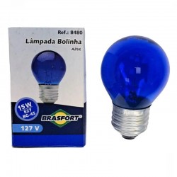 LAMP.BOLINHA BRASFORT 15X127V AZUL PC 1