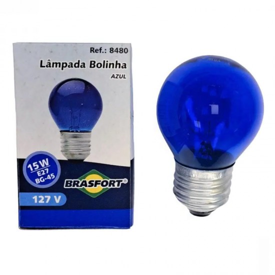 LAMP.BOLINHA BRASFORT 15X127V AZUL PC 1
