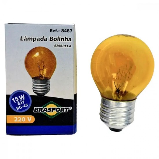 LAMP.BOLINHA BRASFORT 15X220V AMARELA PC 1
